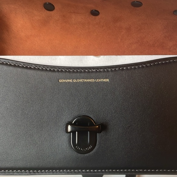 Coach Tea Rose Mini Studio Baguette Pewter/Black & a Pink Cherry Bag Charm NWT - Picture 11 of 17